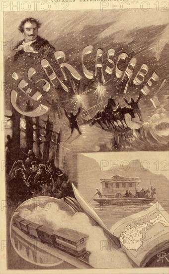 Jules Verne, dessin de "César Cascabel"