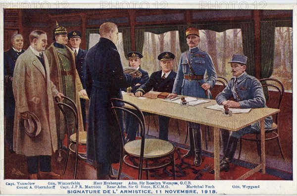 Signing the Armistice at Rethondes on November 11th 1918
