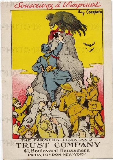 Carte postale ancienne - Souscrivez à l'emprunt - 1914