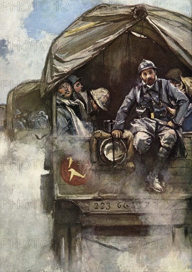Flameng, Relief Troops in Verdun