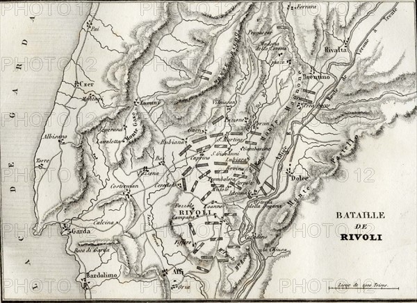 Plan de la bataille de Rivoli