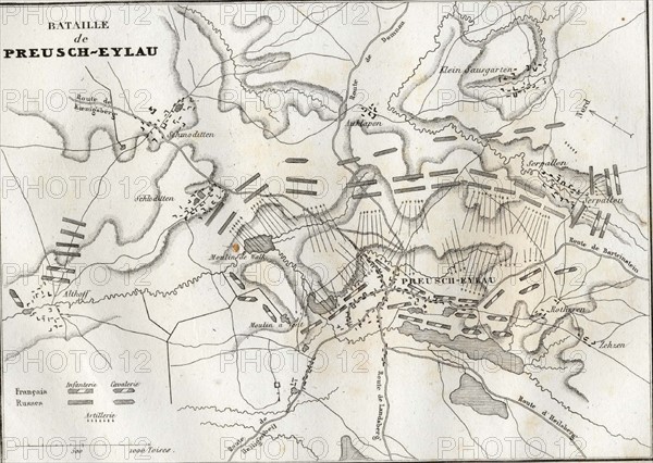 Map of the Battle of Eylau