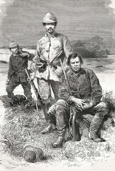 Edouard Pokock, Frank Pokock et Frédéric Barker, voyageurs.