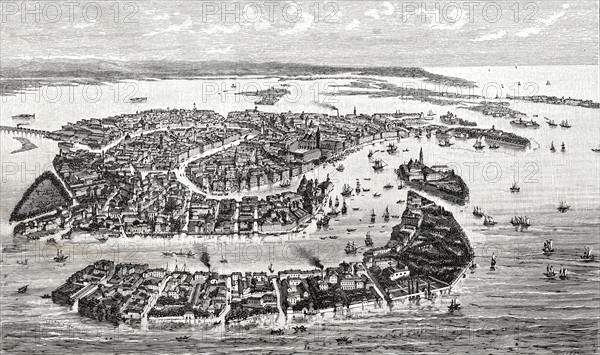 Plan de Venise au 19e siècle