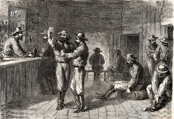 Chercheurs d'or dans une auberge, 1866