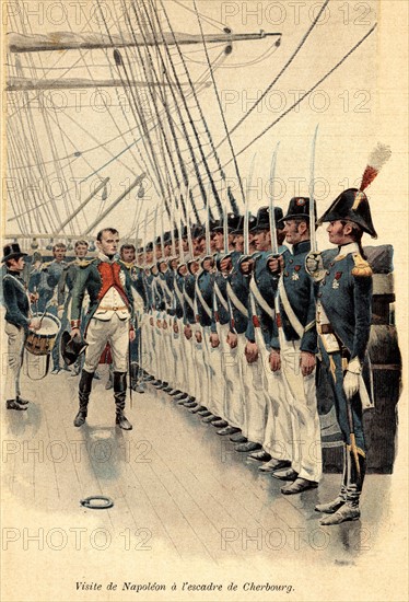 Napoleon visiting troops in Cherbourg