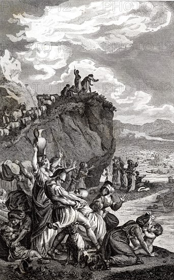 Excerpt of the Bible: Hebrew people crossing the Red Sea