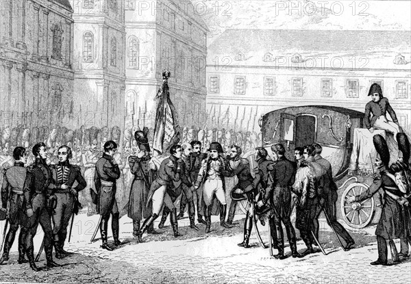 Napoleon abdicates: his farewell in Fontainebleau in 1814