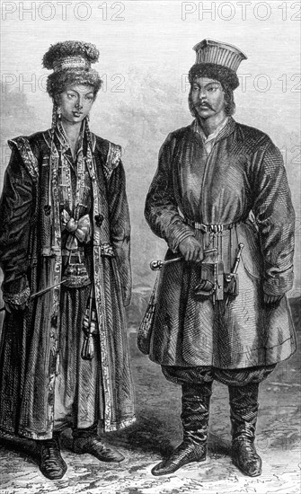 Kalmyk couple, 19th century