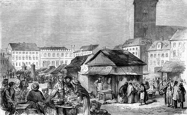 Market square in Berlin in 1890