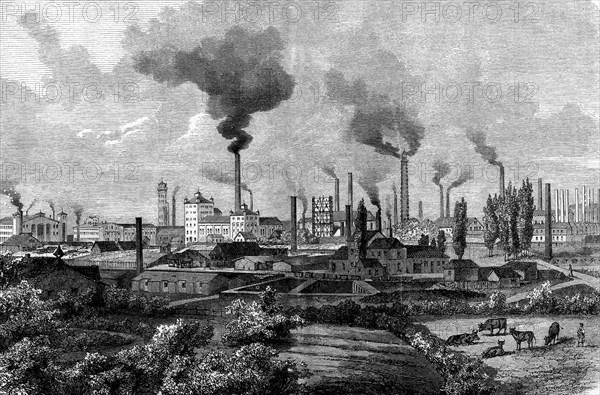 Usine à canons Krupp à Essen en 1890