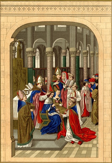 Chronicles of Jean Froissart: crowning of Charles V of France