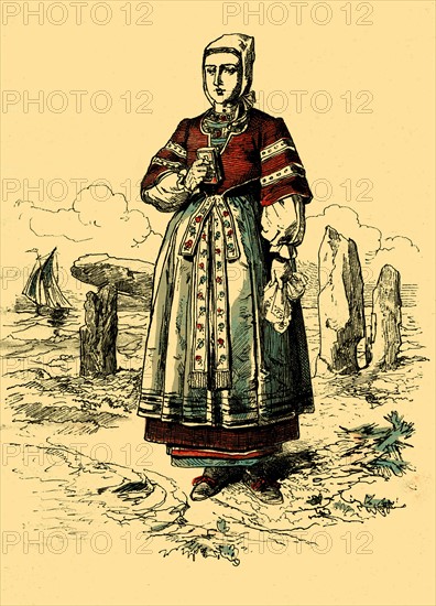Bretonne du Finistère en costume traditionnel