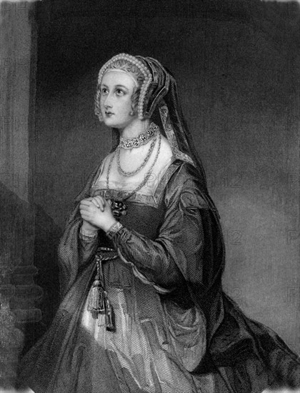 Female comedian as Ann Boleyn