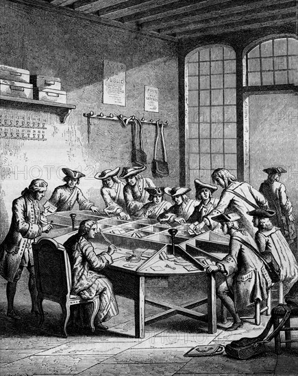 Employees from the French Post, 18th century
