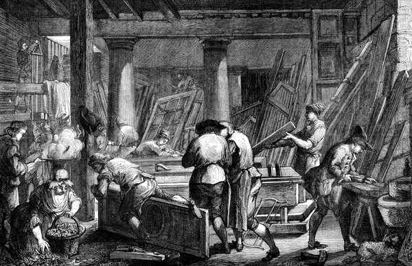 Un atelier de menuisier à Paris en 1775