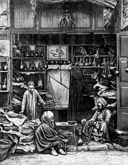 Hookah smokers in Cairo - 19th century