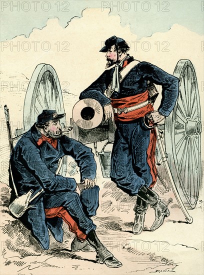 French artillery soldiers during the Siege of Paris (1870-1871)