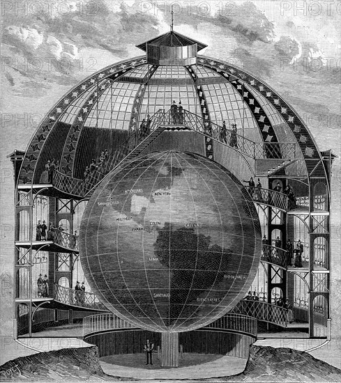 Globe of the Earth at the millionth - World's Fair, Paris. 1889