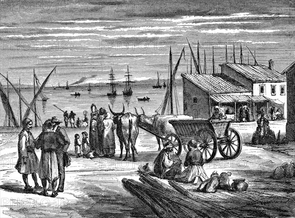 Le port du Pirée. 1862