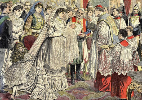 Baptême du Prince de Piemont en 1904