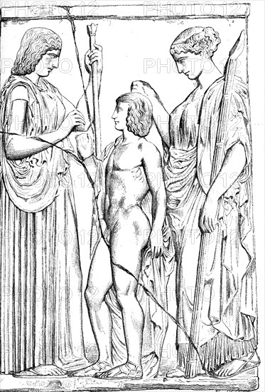 La Déesse Demeter, Triptolémos, et Koré