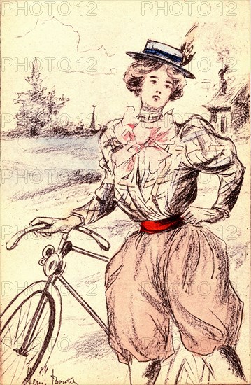 Femme à bicyclette