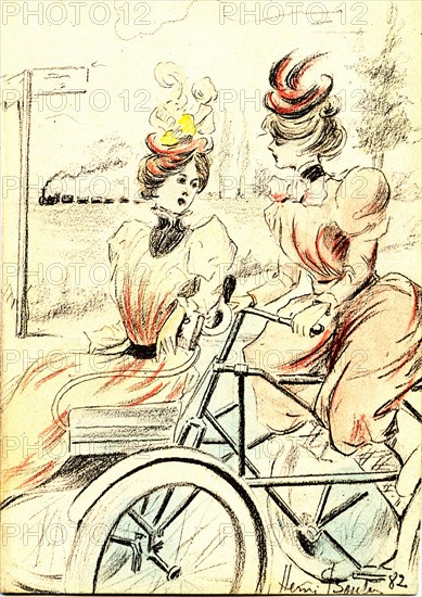 Femme à bicyclette