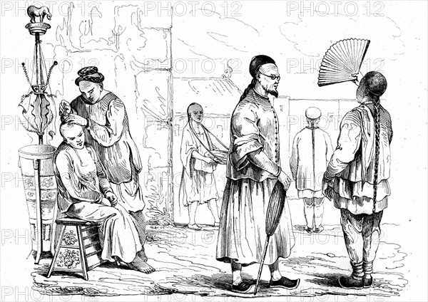 Habitants de CANTON, Chine- 1834