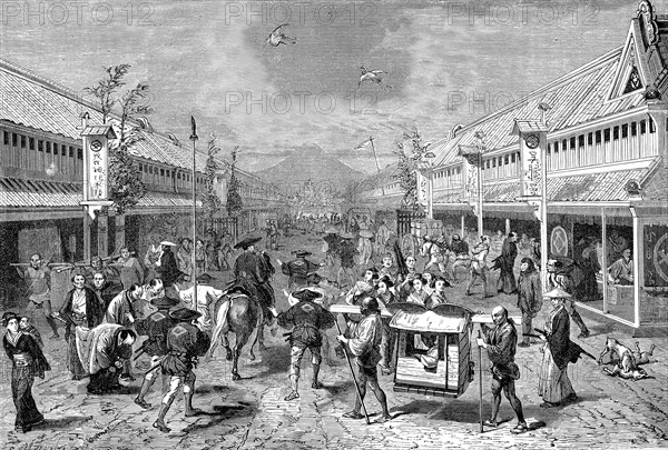 Magasins de soieries au Japon, 1867