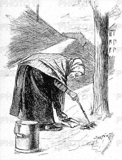 Ramasseuse de crottes de chien en 1894