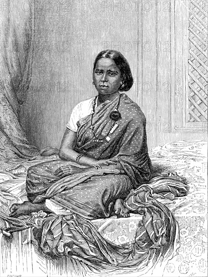 Jeune fille malabar de La Réunion