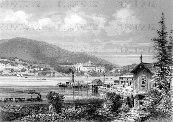 Le fleuve HUDSON près de New York en 1866