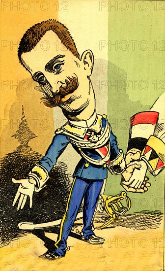 Caricature of Victor-Emmanuel III, King of Italy