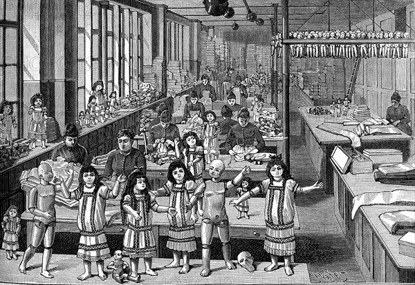 Doll factory in the 19th century