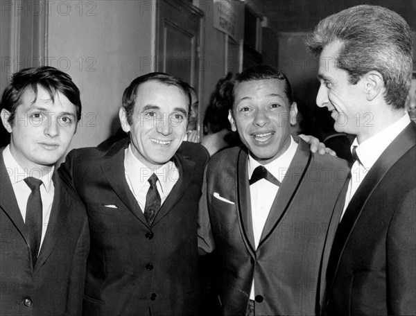 Singers Marcel Amont, Henri Salvador et Charles Aznavour, 1965