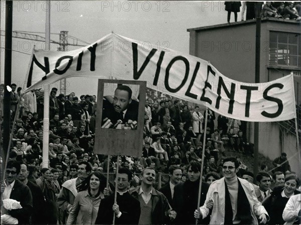 Manifestation en hommage à Martin Luther King, 1968