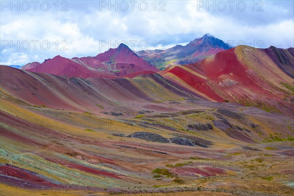 Vinicunca, Montana de Siete Colores, or Rainbow Mountain, Pitumarca Peru