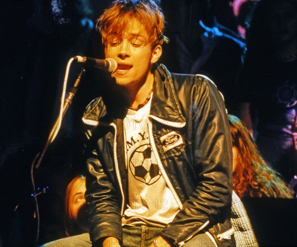 BLUR UK rock group with Damon Albarn in 1996. Photo Andy Phillips