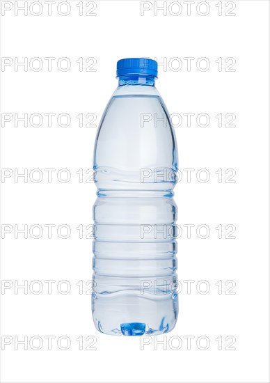 Plastic bottle of still healthy water isolated on white background
