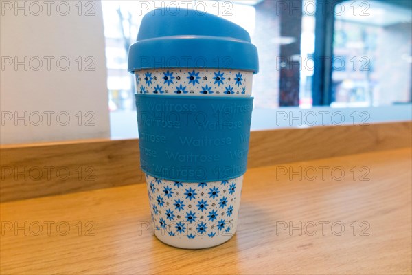 Reusable / re usable Waitrose supermarket coffeecup / tea cup / teacup for takeaway take away coffees, teas etc ( free to Waitrosecard holders ) (96)