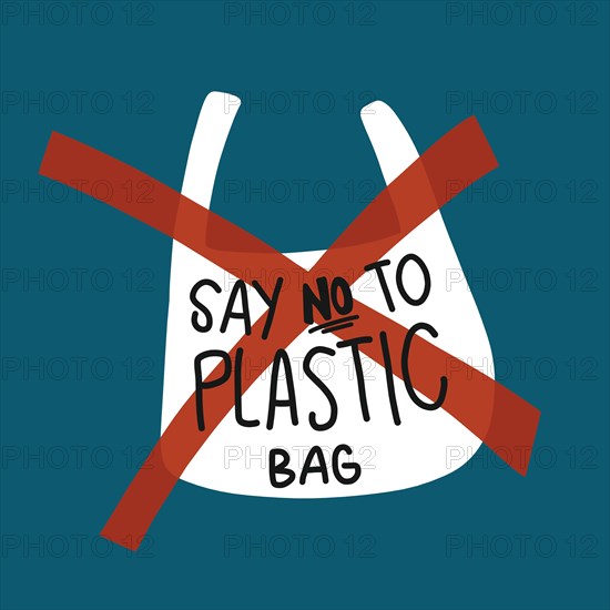 Say no to plastic bag vector illustration environment concept