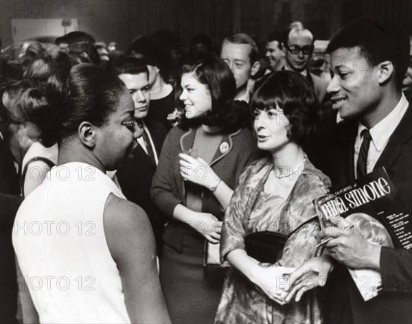 NINA SIMONE (1933-2003) US singer meeting fans in London in April 1967. Photo Tony Gale