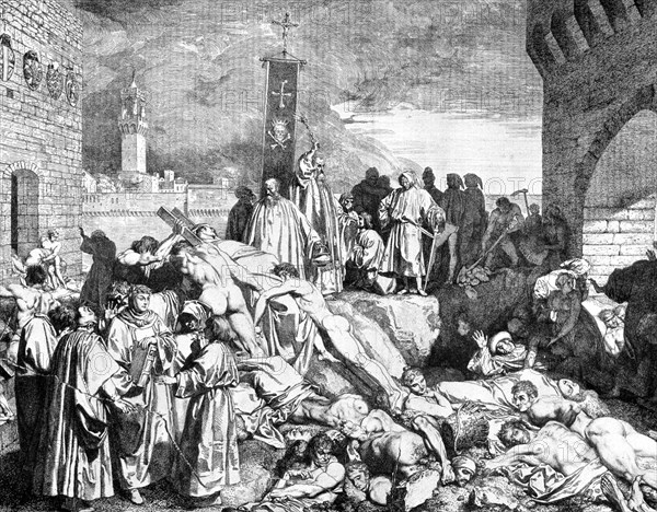 BUBONIC PLAGUE victims in Florence in 1348
