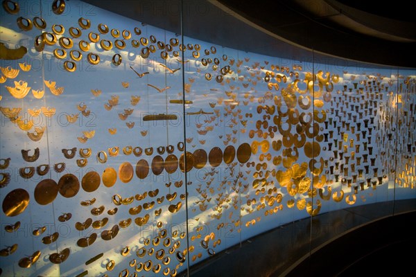 Gold artifacts at the Gold Museum in Bogota, Colombia