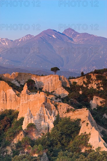 the ancient weathered landscape of Les Orgues France PyrÃ©nÃ©es Orientales Ille sur Tet