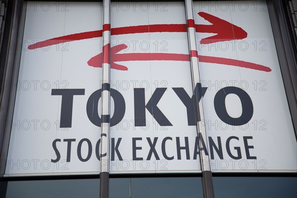 Tokyo Stock Exchange logo is displayed on the photograph taken on Feb. 19 2014.