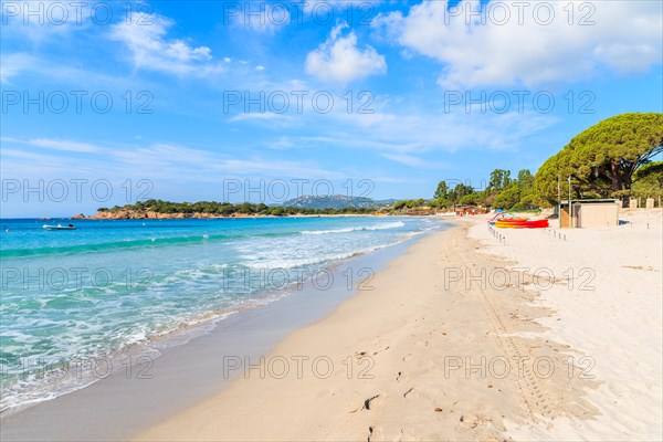 Beautiful white sand Palombaggia beach, Corsica island, France