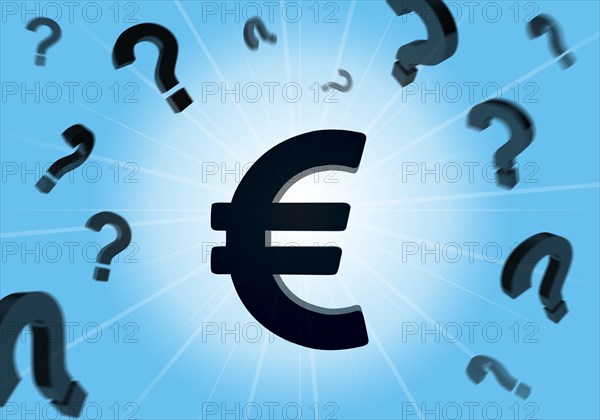 Euro, Question mark, 3D illustration