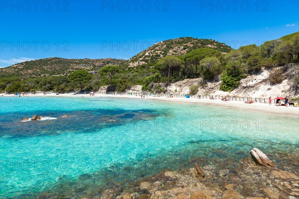 Palombaggia beach in Corsica Island in France